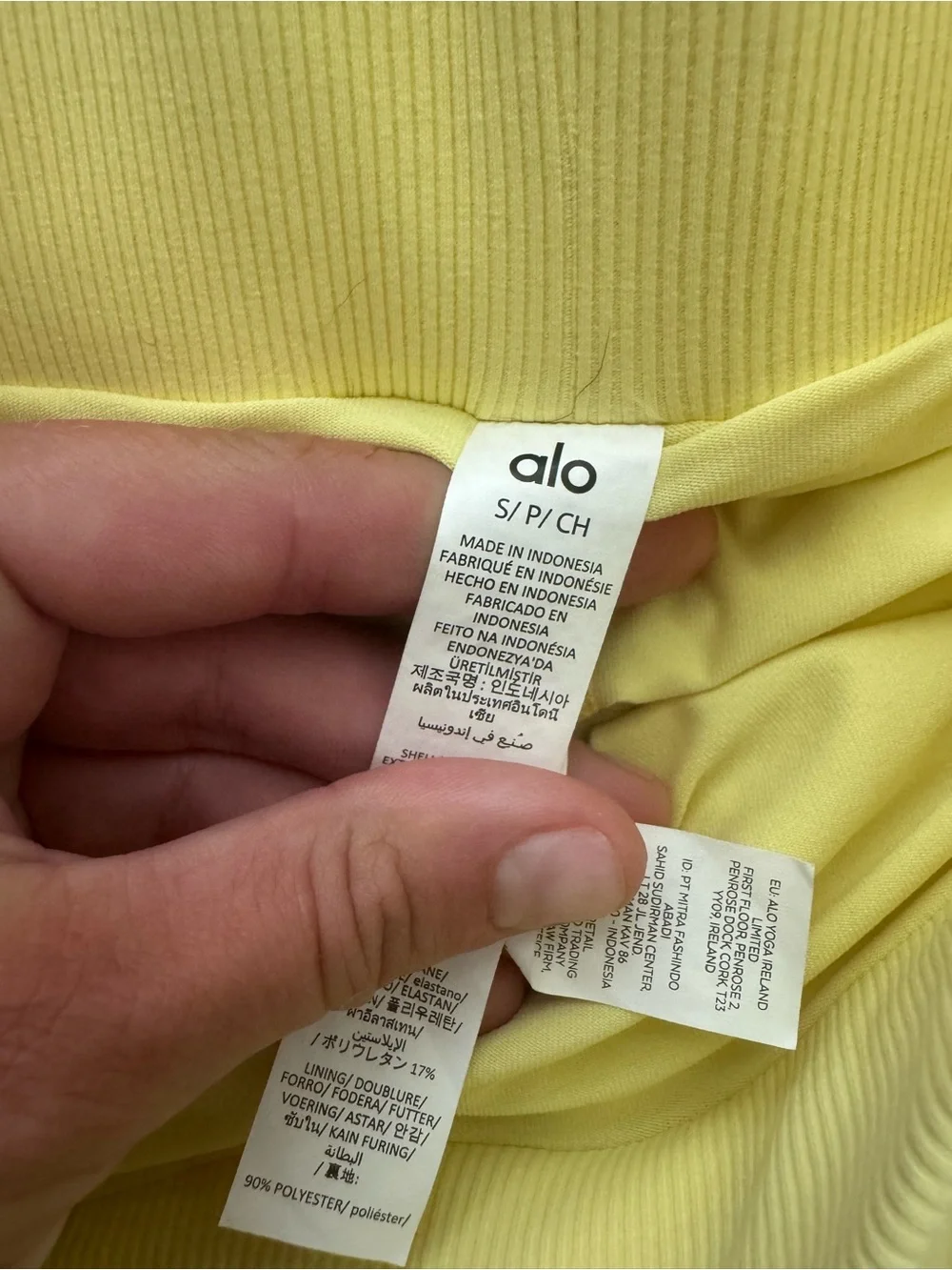 ALO Yoga Women’s Lemon Yellow Athletic Shorts and bra